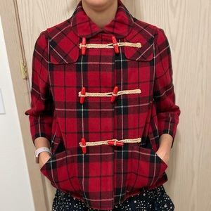 See by Chloe Red Plaid 3/4 Sleeve sz 4 Jacket
